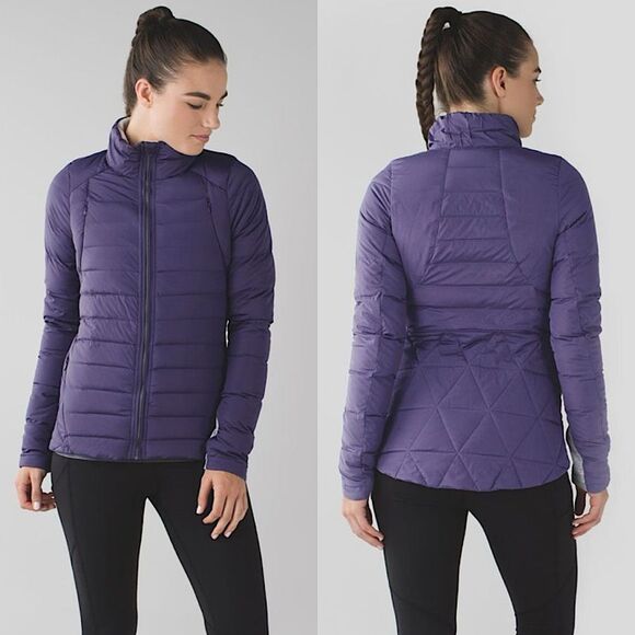 Lululemon Fluffed Up Jacket Purple Nightfall Puffer Goose Down Quilted Winter - Picture 1 of 15
